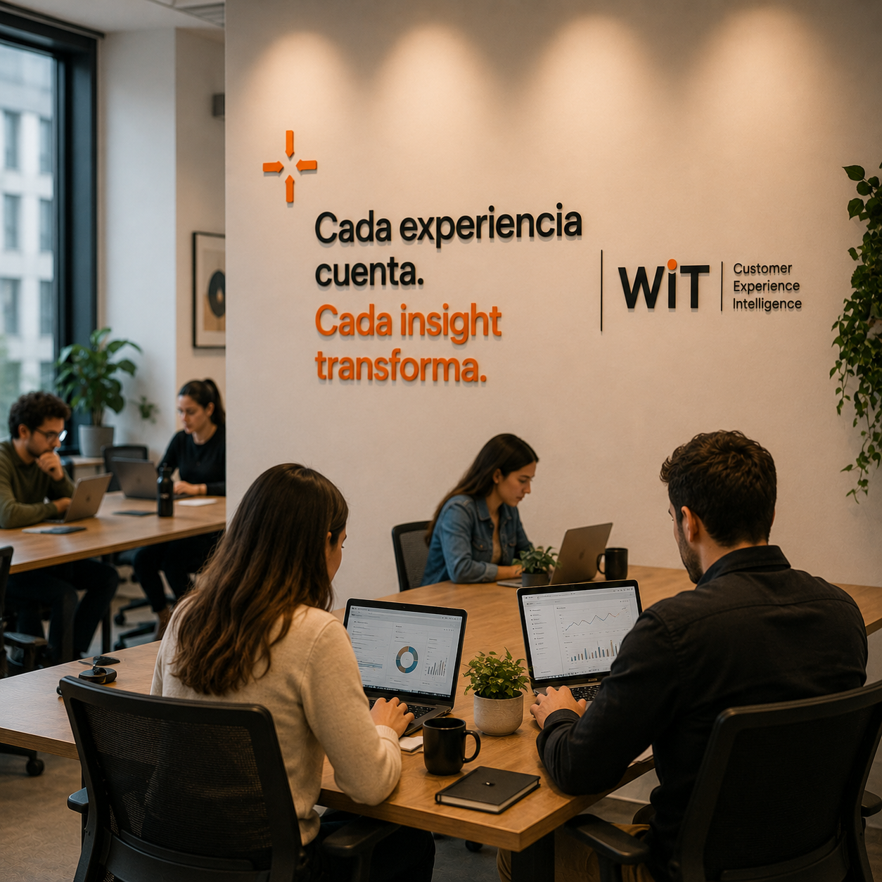 WIT team working in the office — Customer Experience Intelligence
